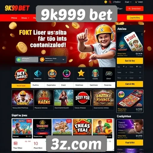 Interface do usuário do site 9k999 bet é intuitiva